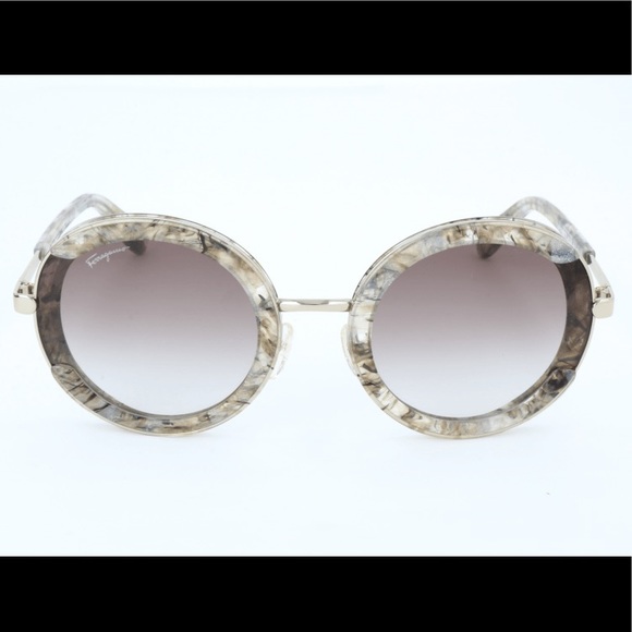 FERRAGAMO Round Marbled Stone Sunglasses NEW/AUTH main image 7